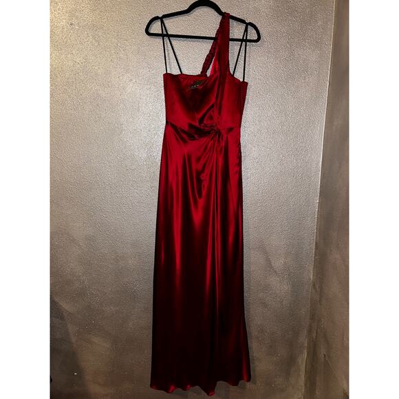 Laundry by Shelli Segal Red One Shoulder Gown 4 Formal Prom Wedding NWT Chic - Picture 9 of 11